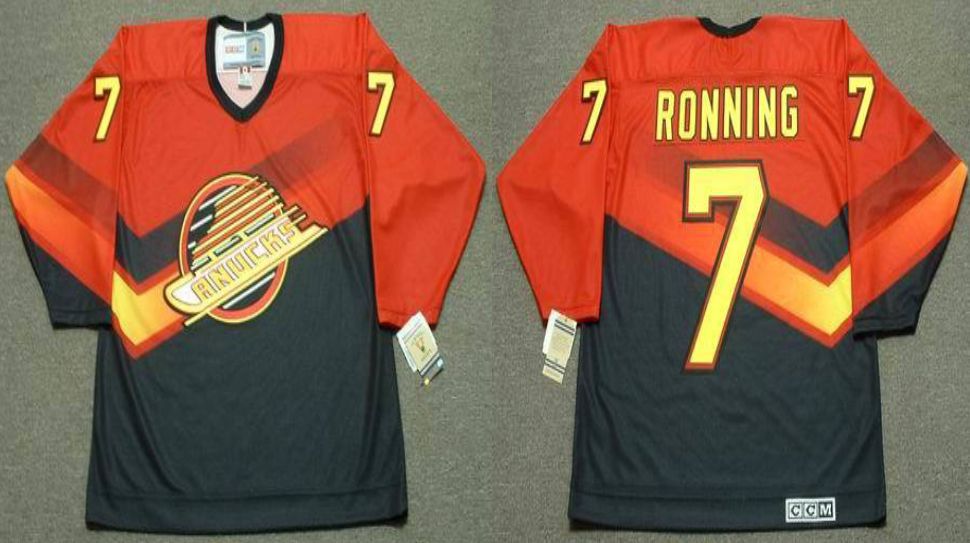 2019 Men Vancouver Canucks #7 Ronning Orange CCM NHL jerseys->vancouver canucks->NHL Jersey
